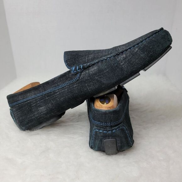 To Boot New York Men's Driving Loafer Blue Raffia  Leather Shoes Size 10 Stampe - Picture 5 of 10